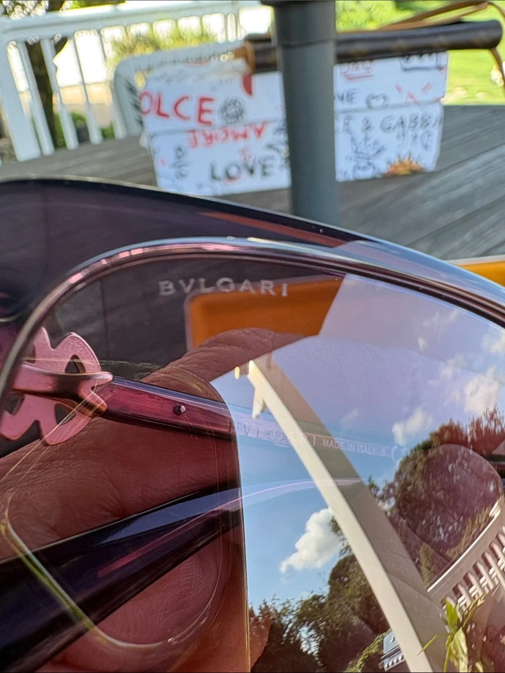 Bulgari Oversized Purple-Brown Gradient Women's Sunglasses